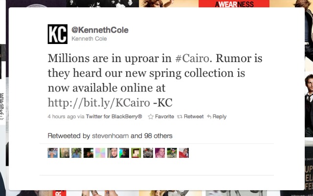 Kenneth Cole Cairo Social Media PR Disaster